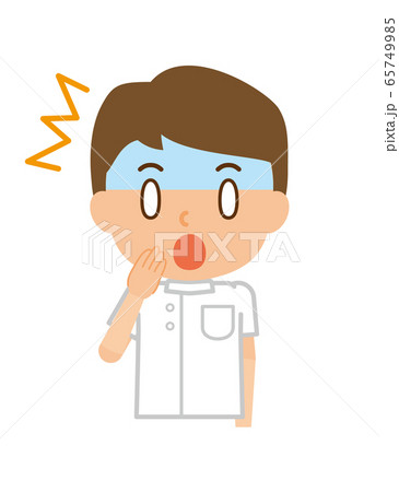 看護師 男性 青ざめる 驚くのイラスト素材