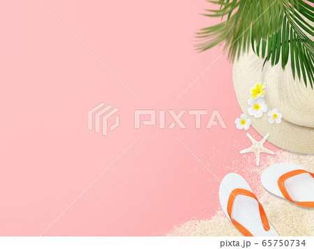 背景-砂浜-ピンク 65750734