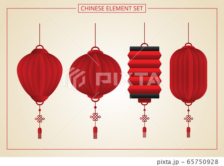 Chinese Lantern Element In Papercut Style のイラスト素材