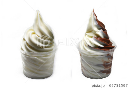 soft serve  ice cream in a cup 65751597
