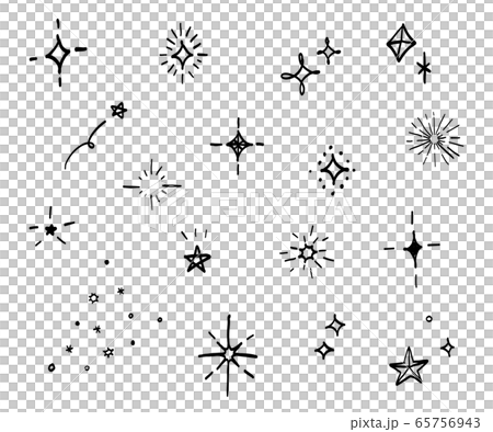 時尚可愛的手繪星圖/閃光/素材 65756943