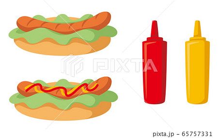 ホットドッグアイコンのイラスト素材