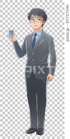 スマートフォンを持った青ざめた社会人のイラスト 65757340