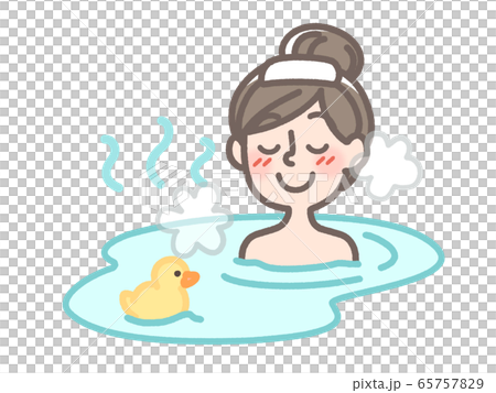 沐浴溫泉等的浴婦女 65757829