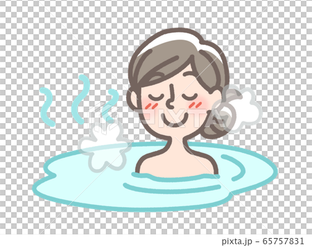 沐浴溫泉等的浴婦女 65757831