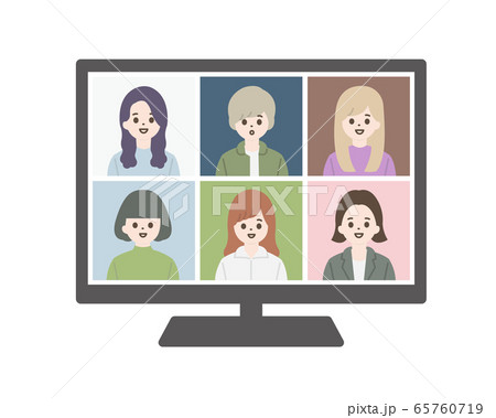 ビデオ会議 Web会議 イラスト 65760719