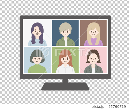 ビデオ会議 Web会議 イラスト 65760719