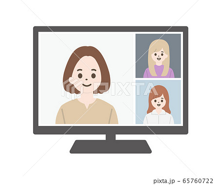 ビデオ会議 Web会議 イラストのイラスト素材