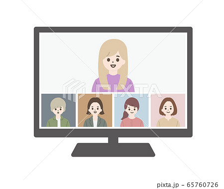 ビデオ会議 Web会議 イラストのイラスト素材 ビデオ会議 Web会議 イラストのイラスト素材