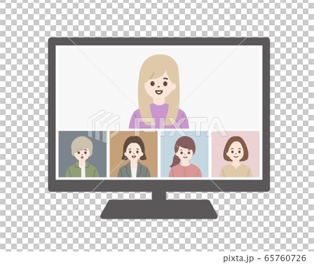 ビデオ会議 Web会議 イラスト 65760726
