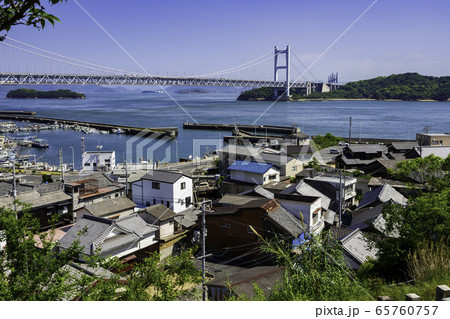 下津井　四柱神社からの瀬戸大橋　岡山県倉敷市 65760757