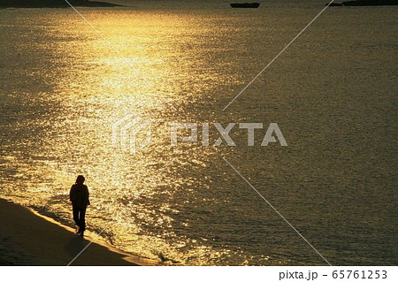 夕陽を歩く（波照間島） 65761253