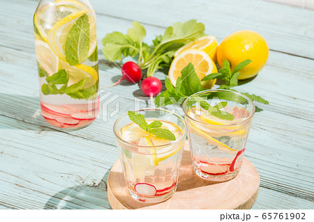 レモンとミントとラディッシュのデトックスウォーター - infused water 65761902