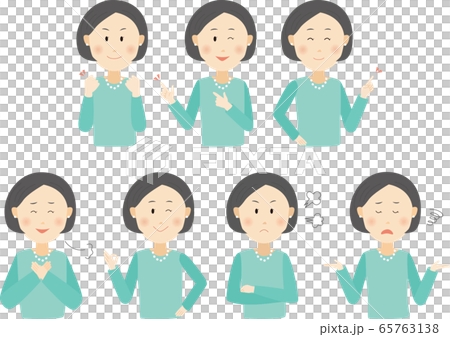 女性 ポーズ 表情 セット 女性 ポーズ 表情 セット 65763138