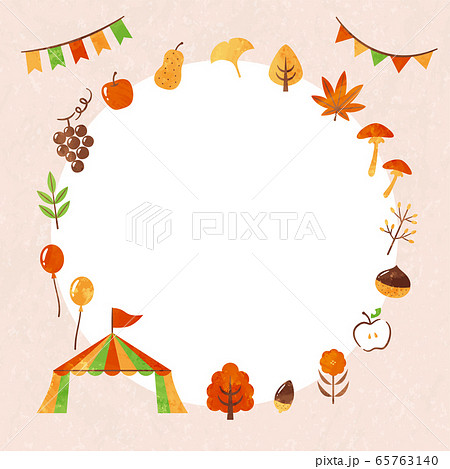frame of autumn leaves and food 65763140
