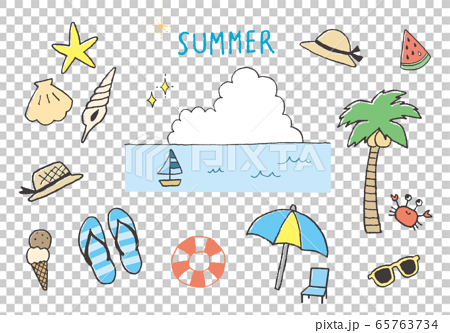 Handwritten Illustrations Related To Summer And Stock Illustration