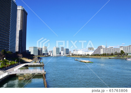 東京都の八丁堀、新川、佃、越中島の風景 東京都の八丁堀、新川、佃、越中島の風景 65763806