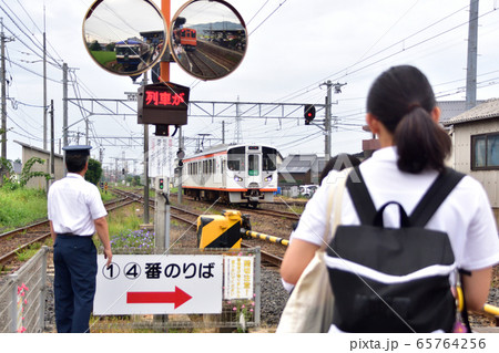 一畑電車北松江線の電鉄出雲市駅から川跡駅と大社線の車窓風景 一畑電車北松江線の電鉄出雲市駅から川跡駅と大社線の車窓風景 65764256