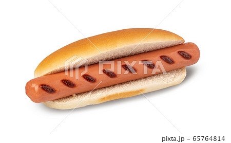 Hot dog on a white Hot dog on a white 65764814