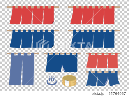 のれんのイラストセットのイラスト素材