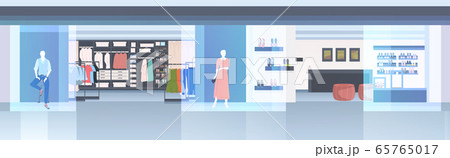 modern fashion shop interior empty n people clothes store horizontal 65765017