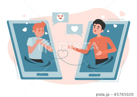 Online dating isolated. Homosexual couple in love Online dating isolated. Homosexual couple in love 65765020