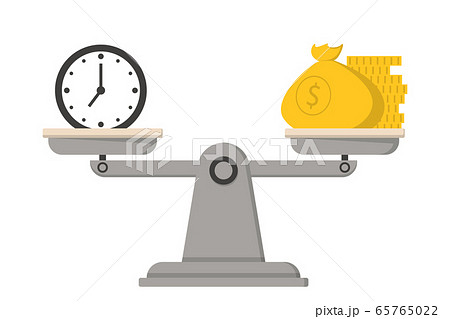 Money and time on the scales vector isolated 65765022