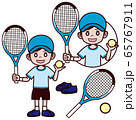 テニス　男の子　キャップ　帽子　笑顔 65767911