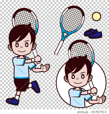テニス　男の子　フォアハンドストローク 65767913