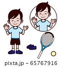 テニス　男の子　OKサイン 65767916