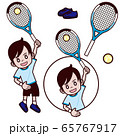 テニス　男の子　サーブ　スマッシュ 65767917