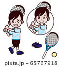 テニス　男の子　バックハンドストローク 65767918