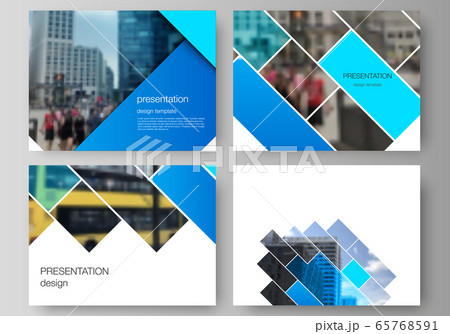 The minimalistic abstract vector illustration of the editable layout of the presentation slides design business templates. Abstract geometric pattern creative modern blue background with rectangles. The minimalistic abstract vector illustration of the editable layout of the presentation slides design business templates. Abstract geometric pattern creative modern blue background with rectangles. 65768591
