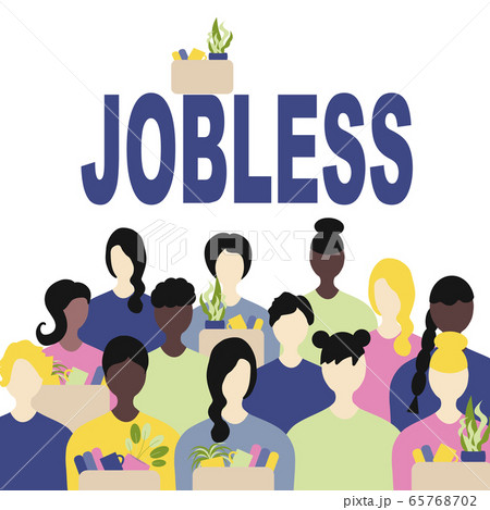 Unemployment, the lost job concept vector. White Unemployment, the lost job concept vector. White 65768702