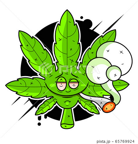 Canabis Leaf Vector Isolated On White Background のイラスト素材