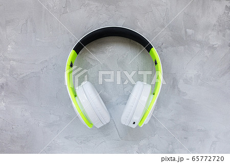 Headphones on gray background Headphones on gray background 65772720