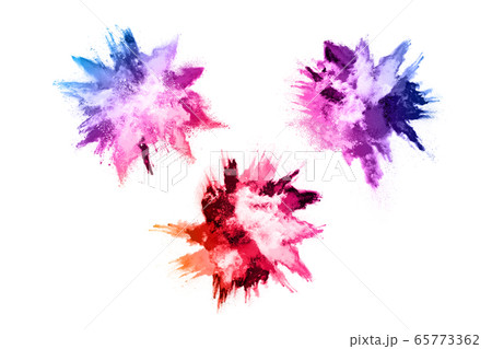abstract powder splatted background. Colorful powder explosion on white background. Colored cloud. Colorful dust explode. Paint Holi. abstract powder splatted background. Colorful powder explosion on white background. Colored cloud. Colorful dust explode. Paint Holi. 65773362