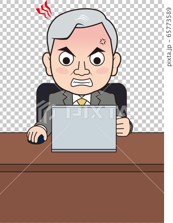 パソコンで怒る男性社長 パソコンで怒る男性社長 65773589
