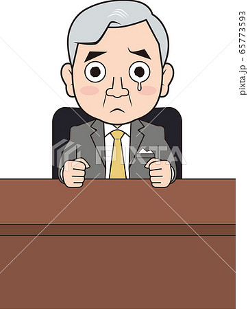 涙を流す男性社長 65773593