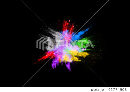 abstract colored dust explosion on a black background.abstract powder splatted background,Freeze motion of color powder exploding/throwing color powder, multicolored glitter texture. abstract colored dust explosion on a black background.abstract powder splatted background,Freeze motion of color powder exploding/throwing color powder, multicolored glitter texture. 65774908