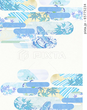 和風背景素材 清涼感 和紙 夏のイラスト素材
