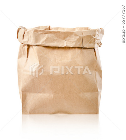 Vintage paper bag isolated on white background. Vintage paper bag isolated on white background. 65777167