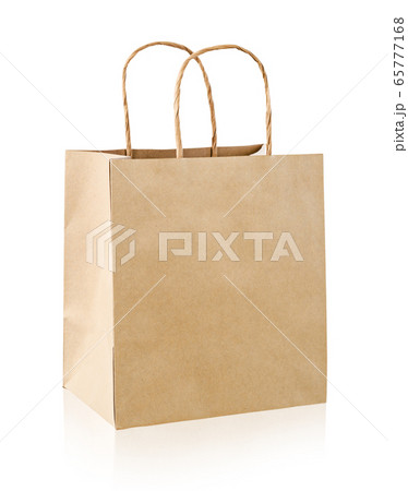 Vintage paper bag isolated on white background. 65777168