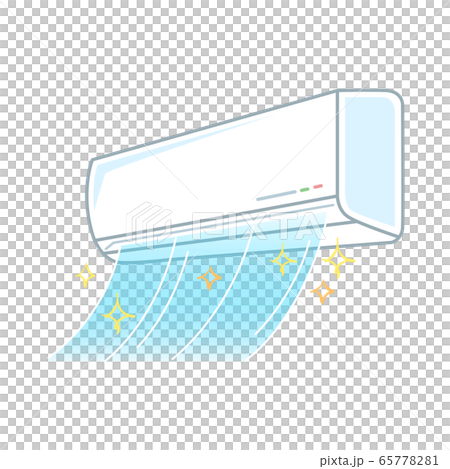 きれいな空気が出ているエアコン（クーラー）のイラスト 65778281