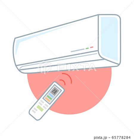 エアコン 暖房 とリモコンのイラストのイラスト素材