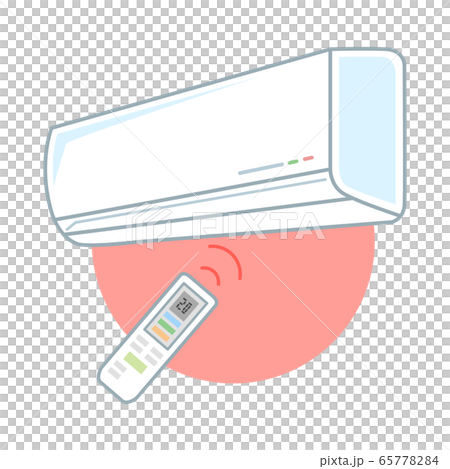 エアコン(暖房)とリモコンのイラスト エアコン(暖房)とリモコンのイラスト 65778284