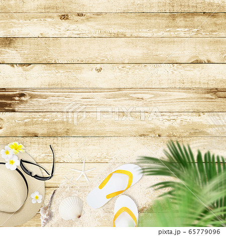 背景-砂浜-ウッドデッキ 65779096
