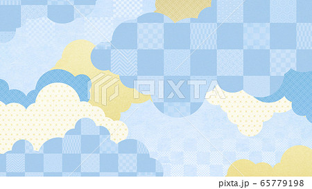 背景-和紙-水色 65779198