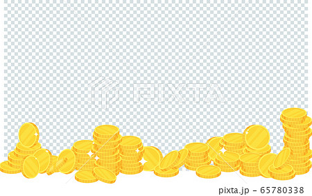 Coins. Heap of gold dollars. Flat vector cartoon illustration. Coins. Heap of gold dollars. Flat vector cartoon illustration. 65780338
