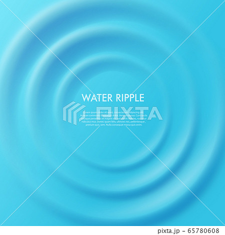 Water concentric ripple square banner template, realistic vector illustration. 65780608